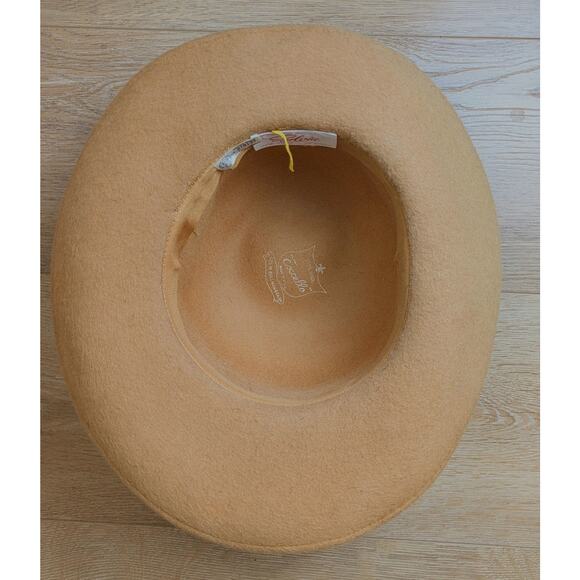 Vintage 1960s Sylvia Bollman Excello Wool Hat Camel w/ Orange Satin Band USA - Picture 10 of 13